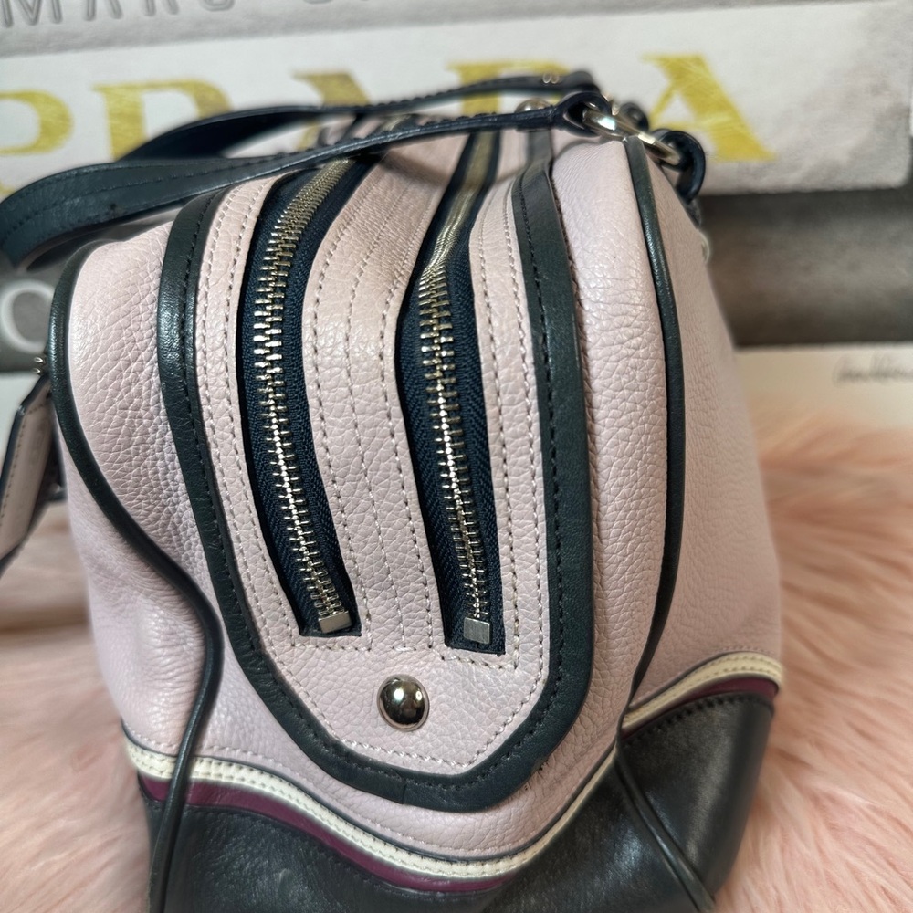 Coach Pink and Navy Satchel with Structured Design - Picture 3 of 17